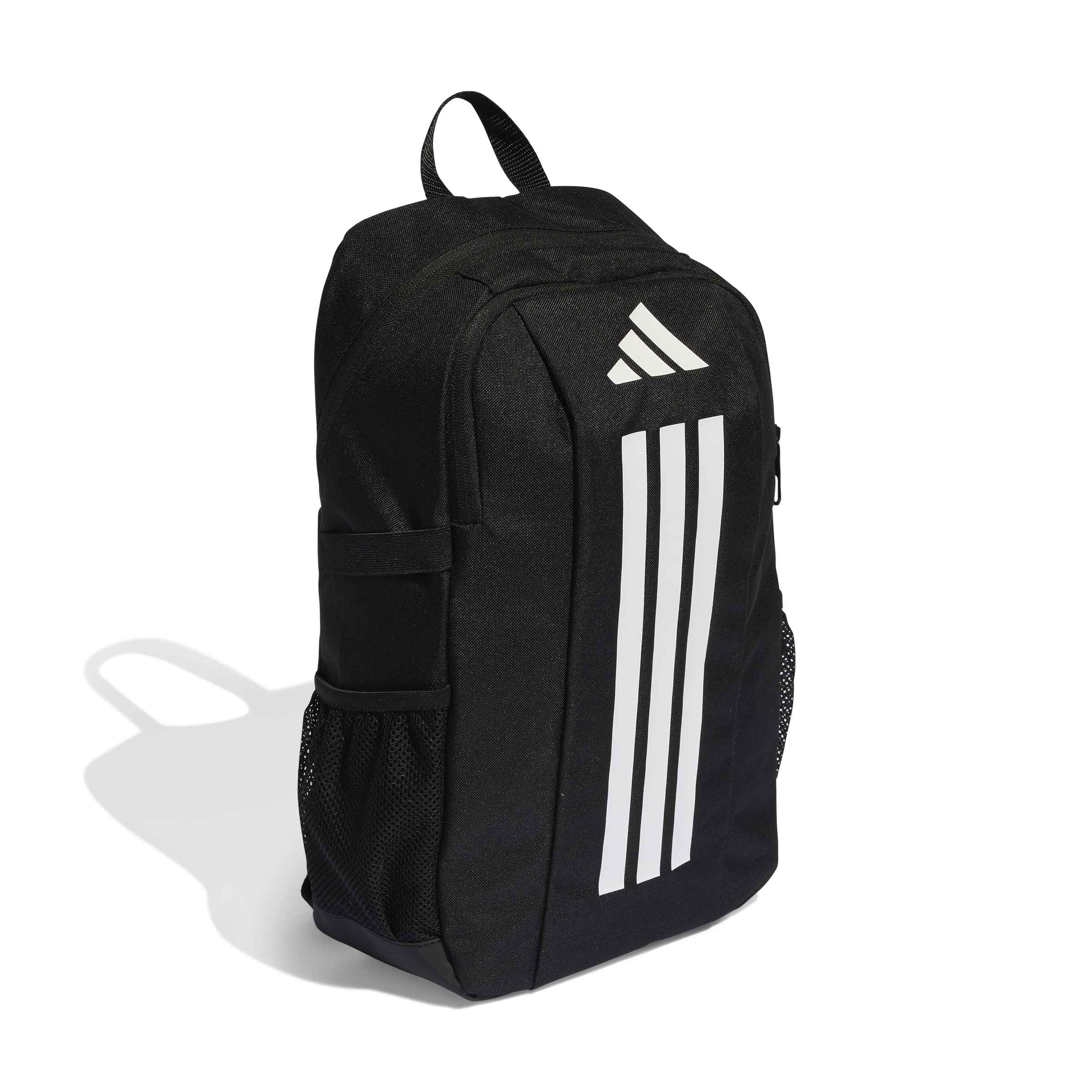 Mochila Adidas Power BP Youth preta vista lateral mostrando bolsos em mesh